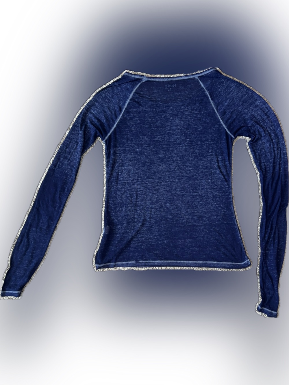 💥 Mudd Blue Long Sleeve Top Tee Shirt Blouse Med - Picture 4 of 5
